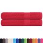 Voir la diapositive 2 : VIDAXL Serviettes de sauna 2 pcs rouge 80x200 cm 360 g m² 100% coton