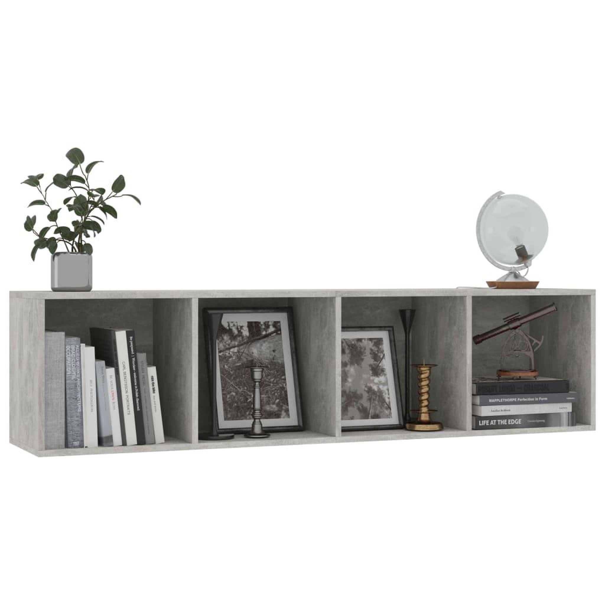 Voir la diapositive 5 : VIDAXL Bibliotheque/Meuble TV Gris beton 143x30x36 cm