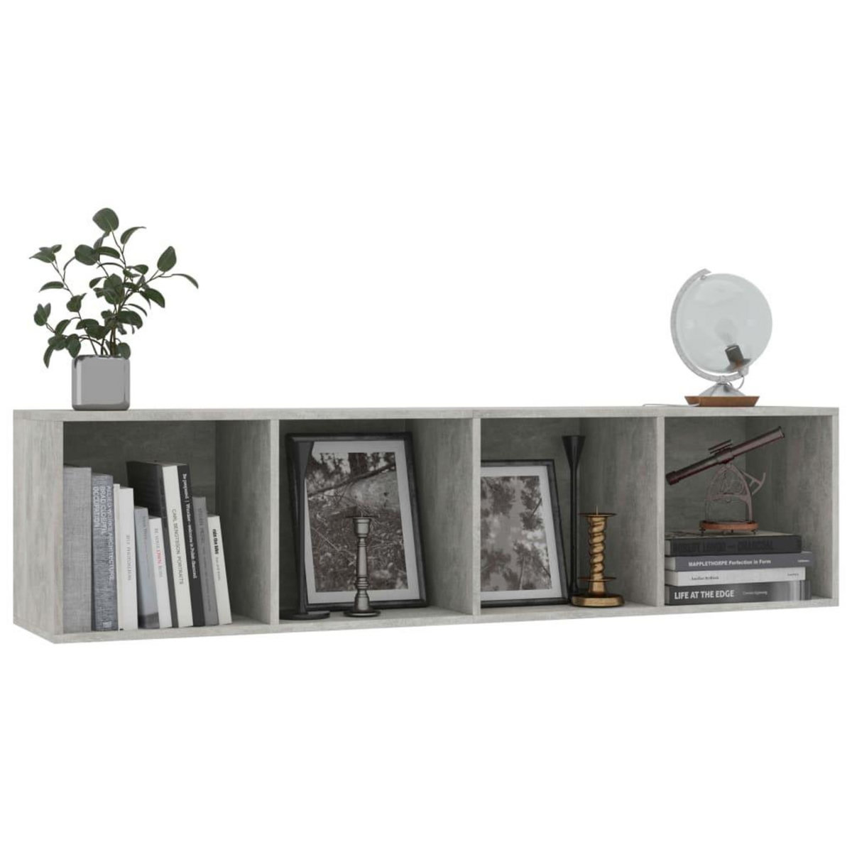 VIDAXL Bibliotheque/Meuble TV Gris beton 143x30x36 cm