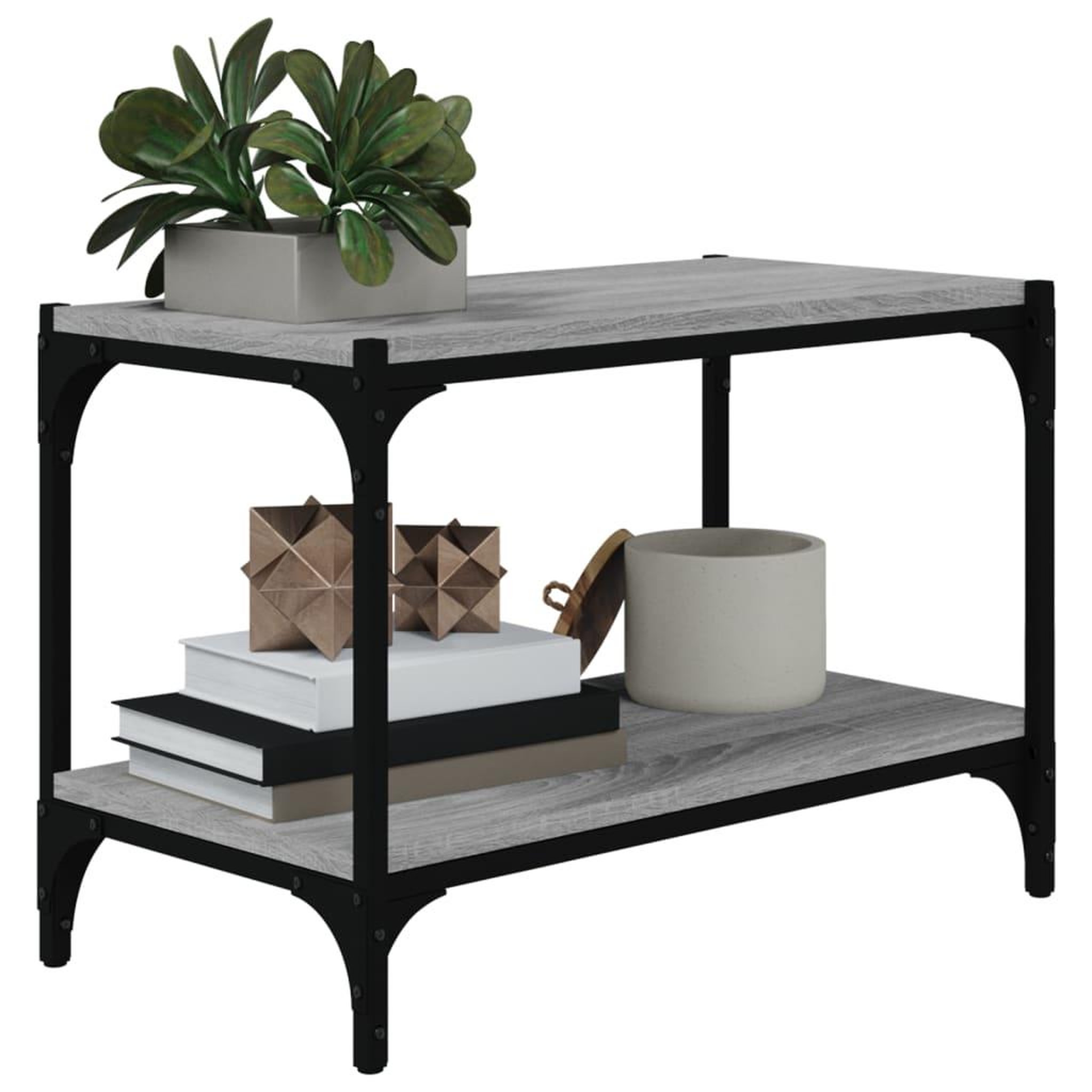 Voir la diapositive 4 : VIDAXL Meuble TV Sonoma gris 60x33x41 cm Bois d'ingenierie et acier