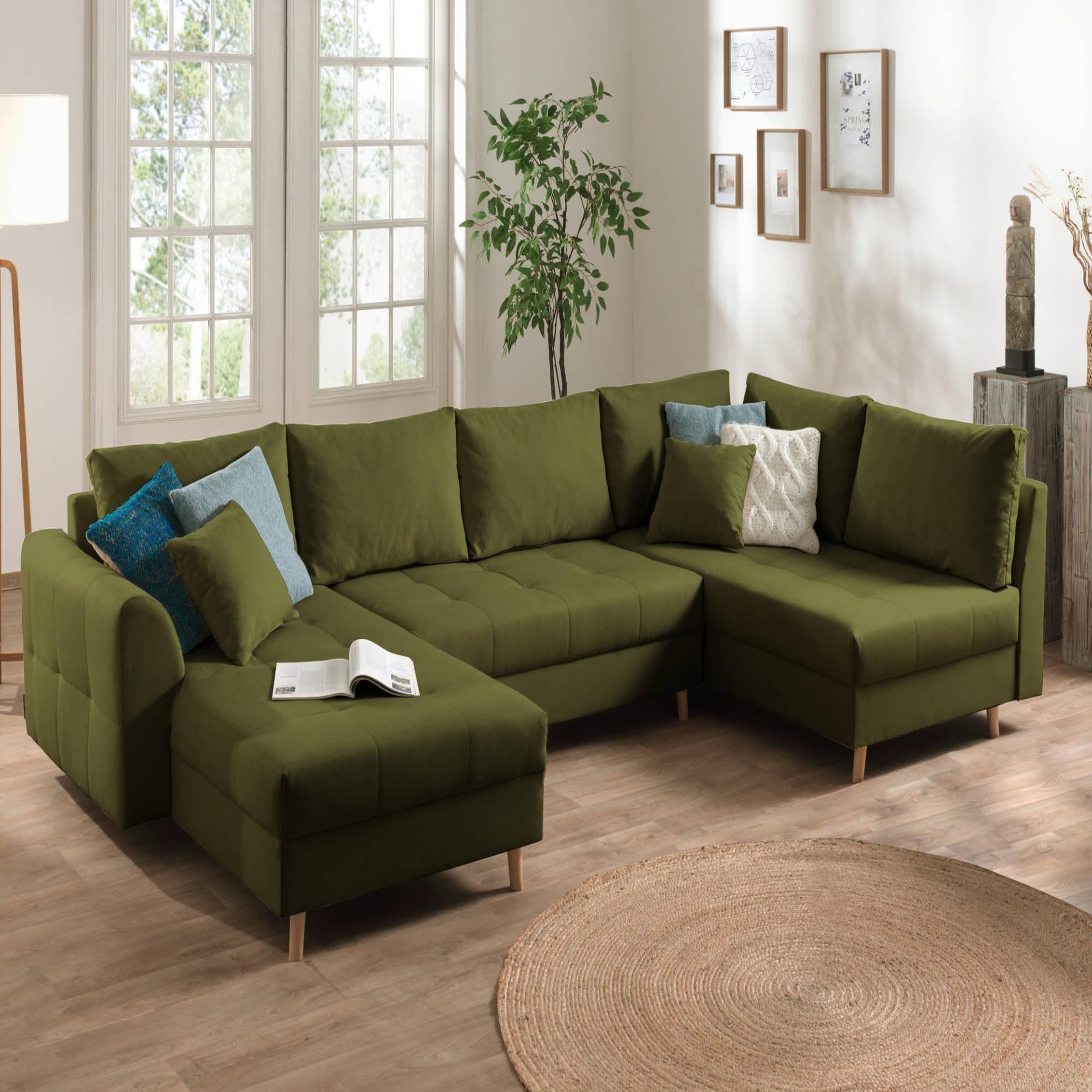 Voir la diapositive 1 : LISA DESIGN Rune - canapé panoramique - 7 places - style scandinave - droit