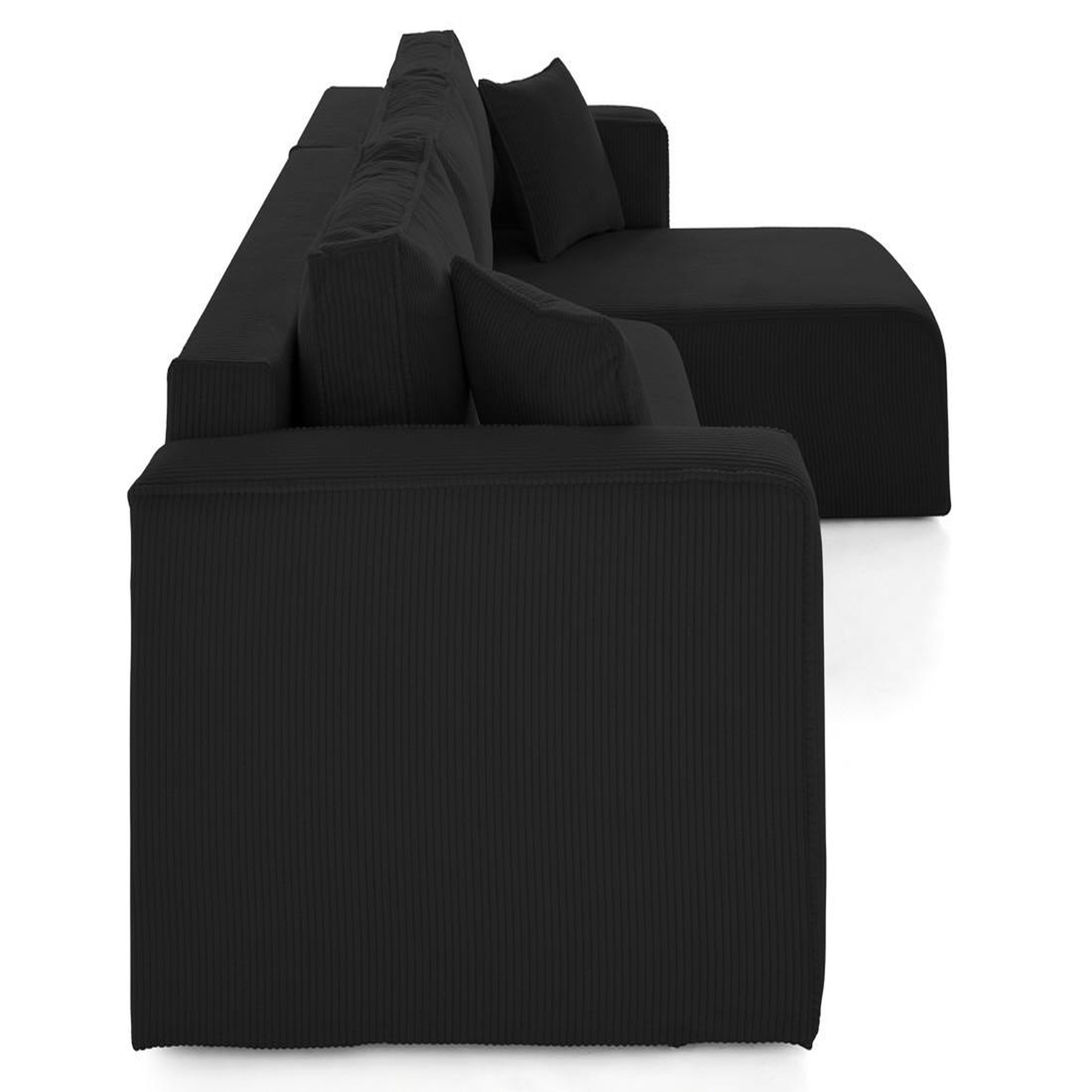 Voir la diapositive 4 : BEST MOBILIER Topaze - canapé d'angle déhoussable réversible 4 places en velours côtelé