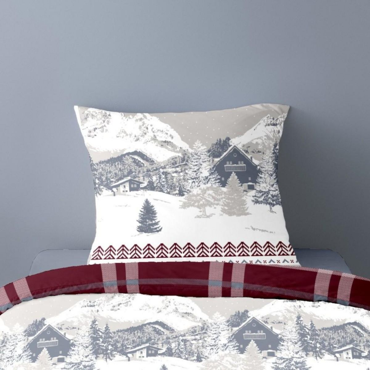 Dourev Housse de couette Flanelle 140x200 KLAUS + 1 taie