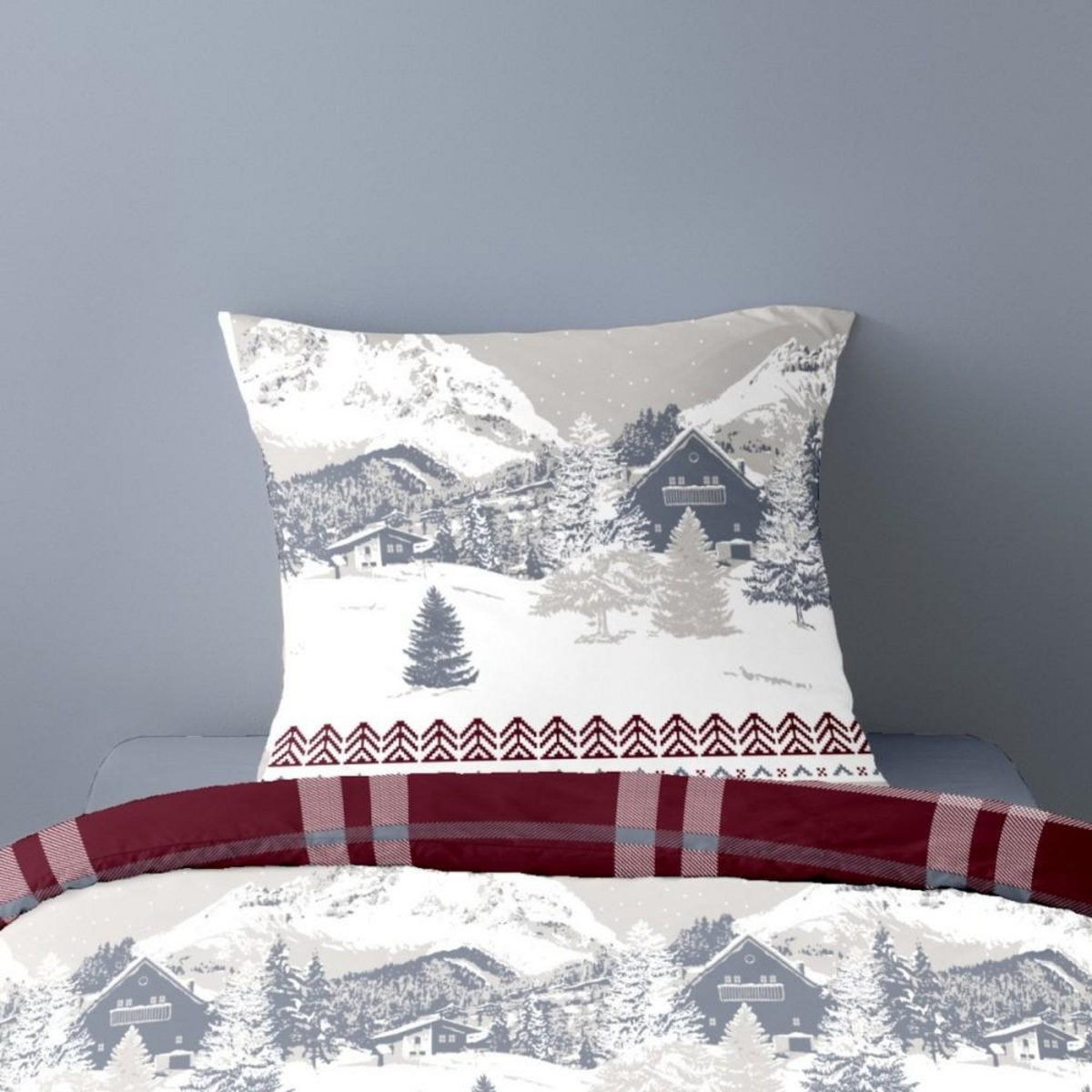 Dourev Housse de couette Flanelle 140x200 KLAUS + 1 taie