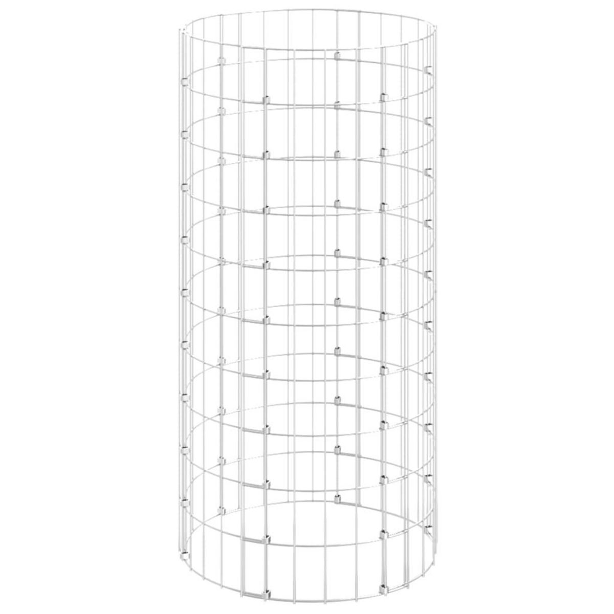 VIDAXL Poteau a gabion circulaire Acier galvanise Ø50x100 cm