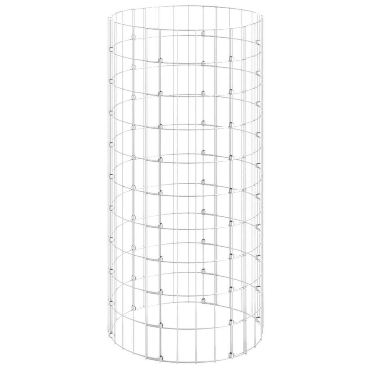 VIDAXL Poteau a gabion circulaire Acier galvanise Ø50x100 cm