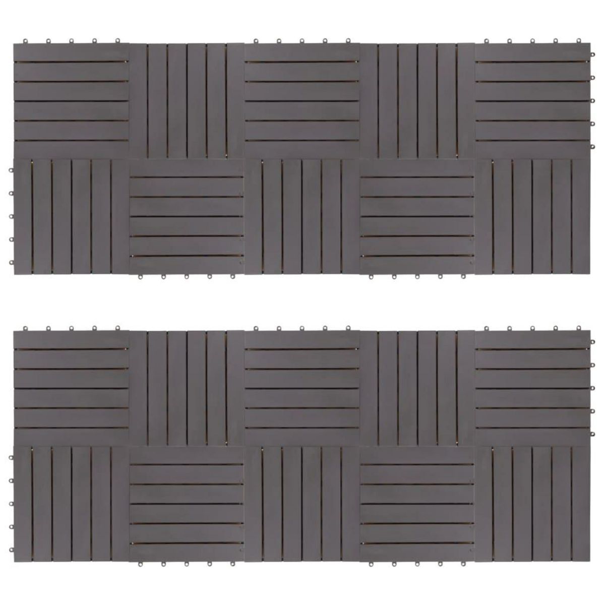 VIDAXL Carreaux de terrasse 20pcs Delavage gris 30x30 cm Acacia solide