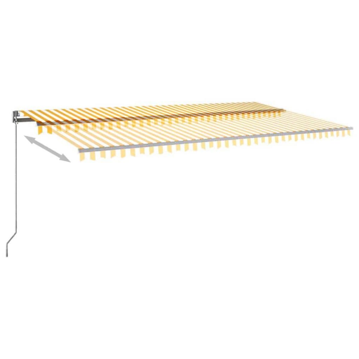 VIDAXL Auvent automatique capteur de vent/LED 600x300cm Jaune et blanc
