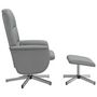 Voir la diapositive 4 : VIDAXL Fauteuil inclinable de massage et repose-pied gris clair tissu