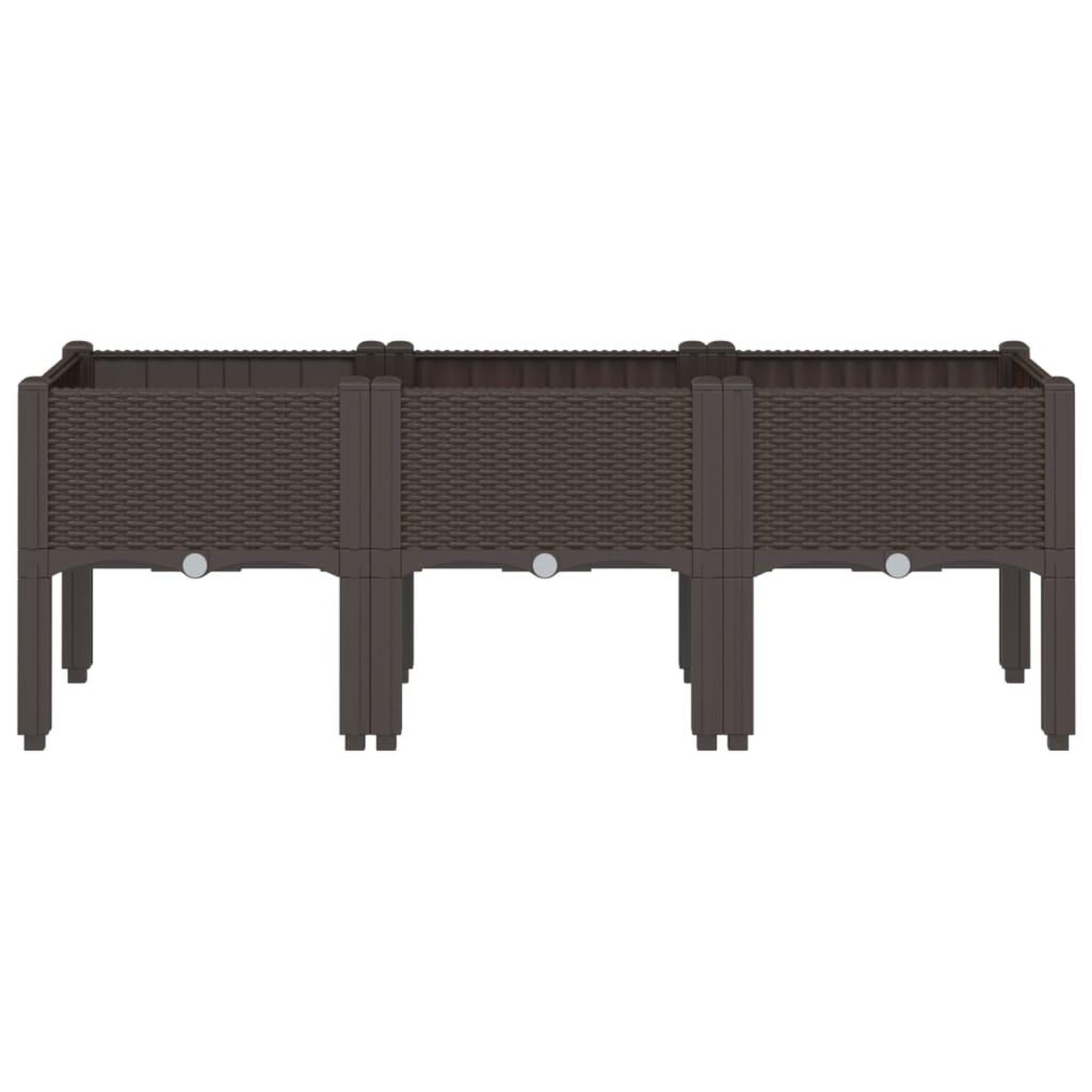 Voir la diapositive 3 : VIDAXL Jardiniere avec pieds marron 120x40x42 cm PP