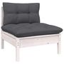 Voir la diapositive 5 : VIDAXL Salon de jardin 7 pcs avec coussins blanc bois de pin