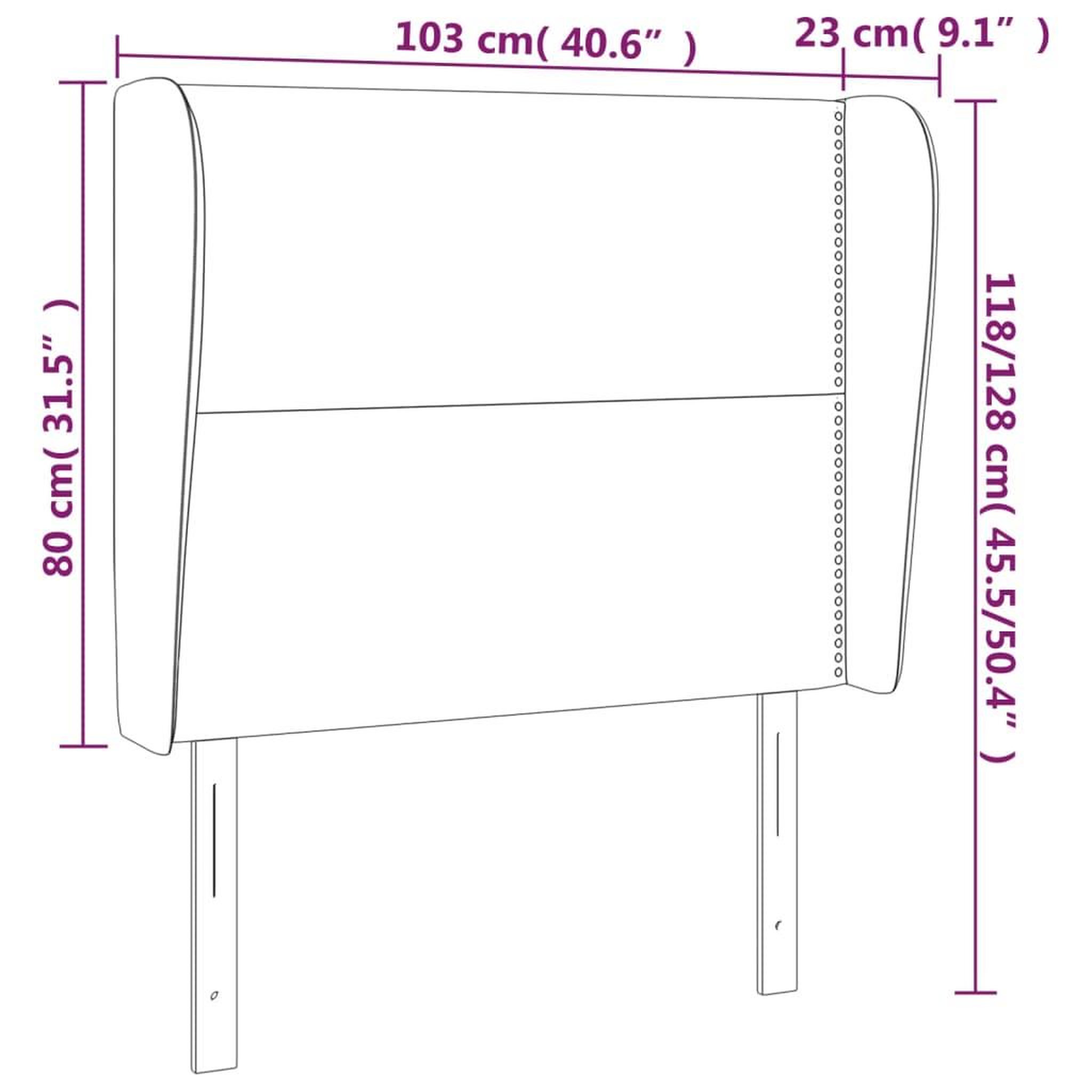 Voir la diapositive 6 : VIDAXL Tete de lit avec oreilles Blanc 103x23x118/128 cm Similicuir