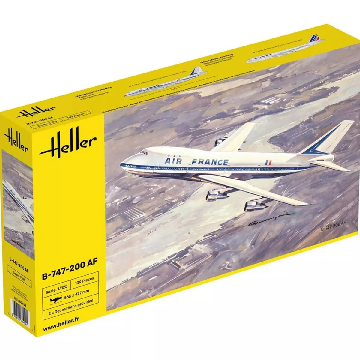 Heller Maquette avion : Boeing 747 Air France