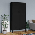 VIDAXL Garde-robe Noir 90x50x180 cm Acier