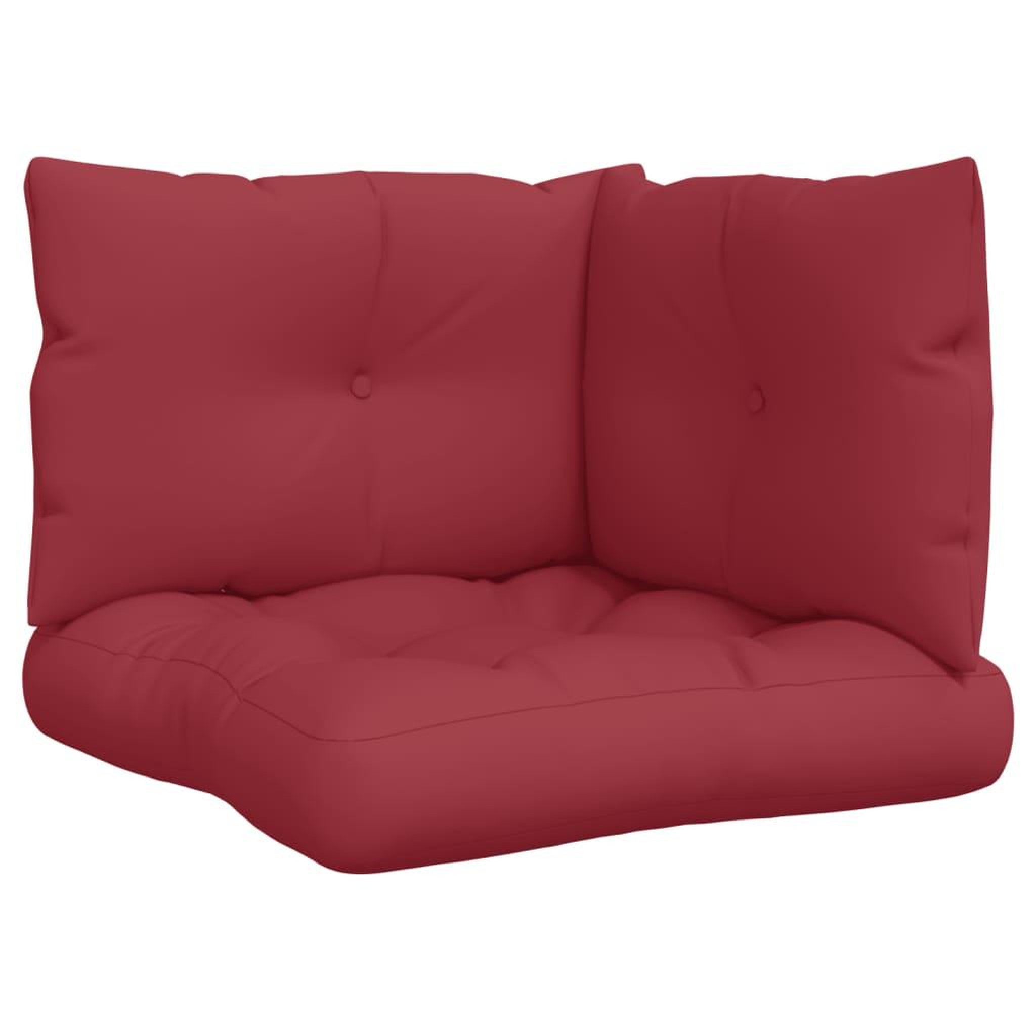 Voir la diapositive 2 : VIDAXL Coussins de palette lot de 3 rouge bordeaux tissu