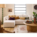 BEST MOBILIER Topaze - canapé d'angle réversible - 4 places - convertible avec coffre - en velours côtelé plat