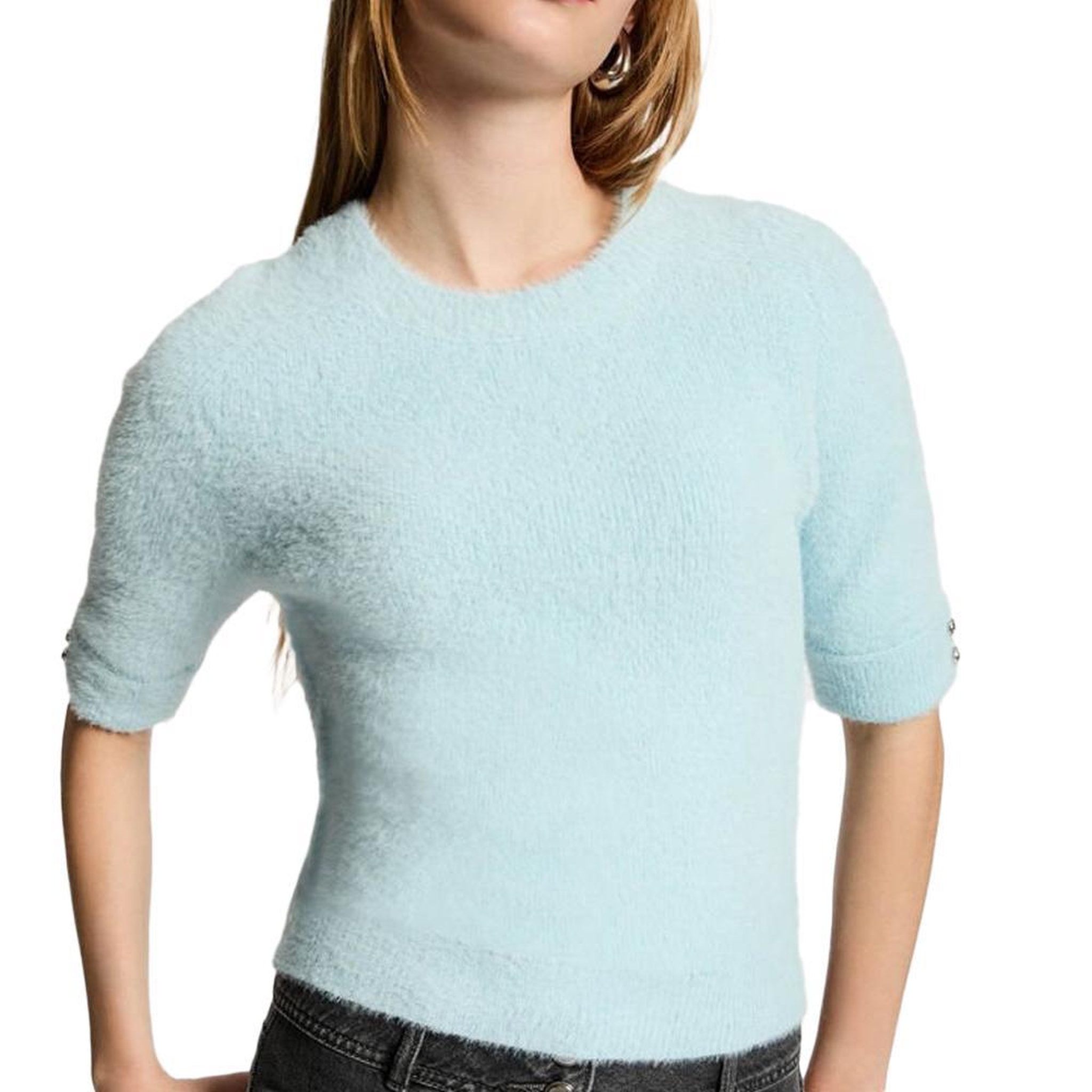 Voir la diapositive 2 : MORGAN Pull manches courtes turquoise femme morgan mtom