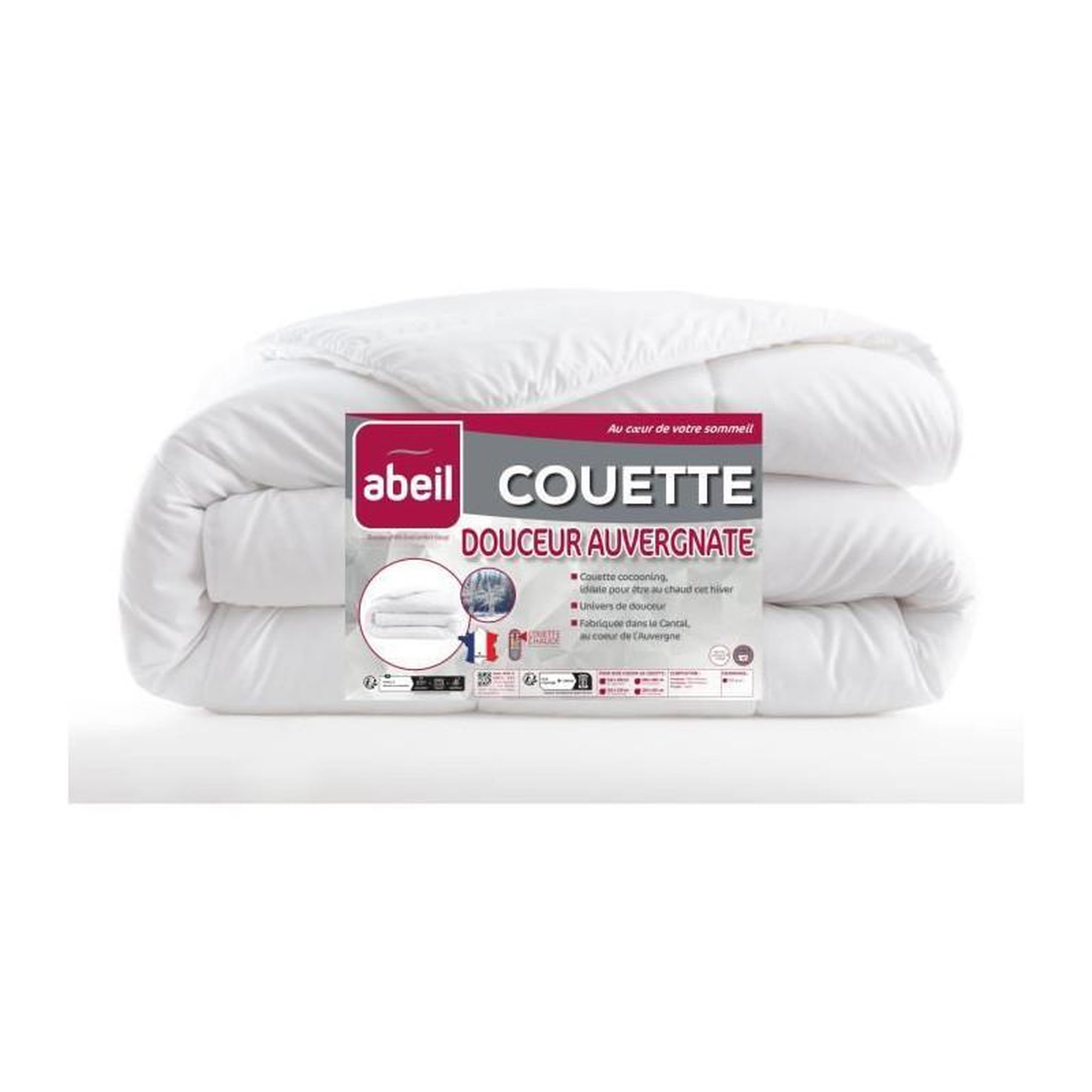 Voir la diapositive 3 : ABEIL Couette Douceur Auvergnate - 200 x 200 cm - Chaude - 2 personnes - ABEIL