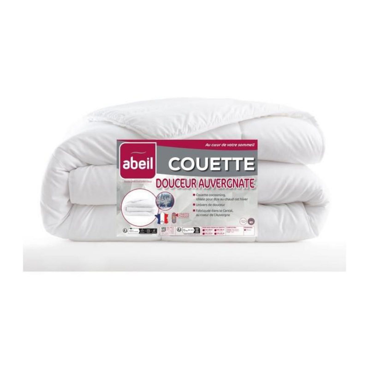 ABEIL Couette Douceur Auvergnate - 200 x 200 cm - Chaude - 2 personnes - ABEIL