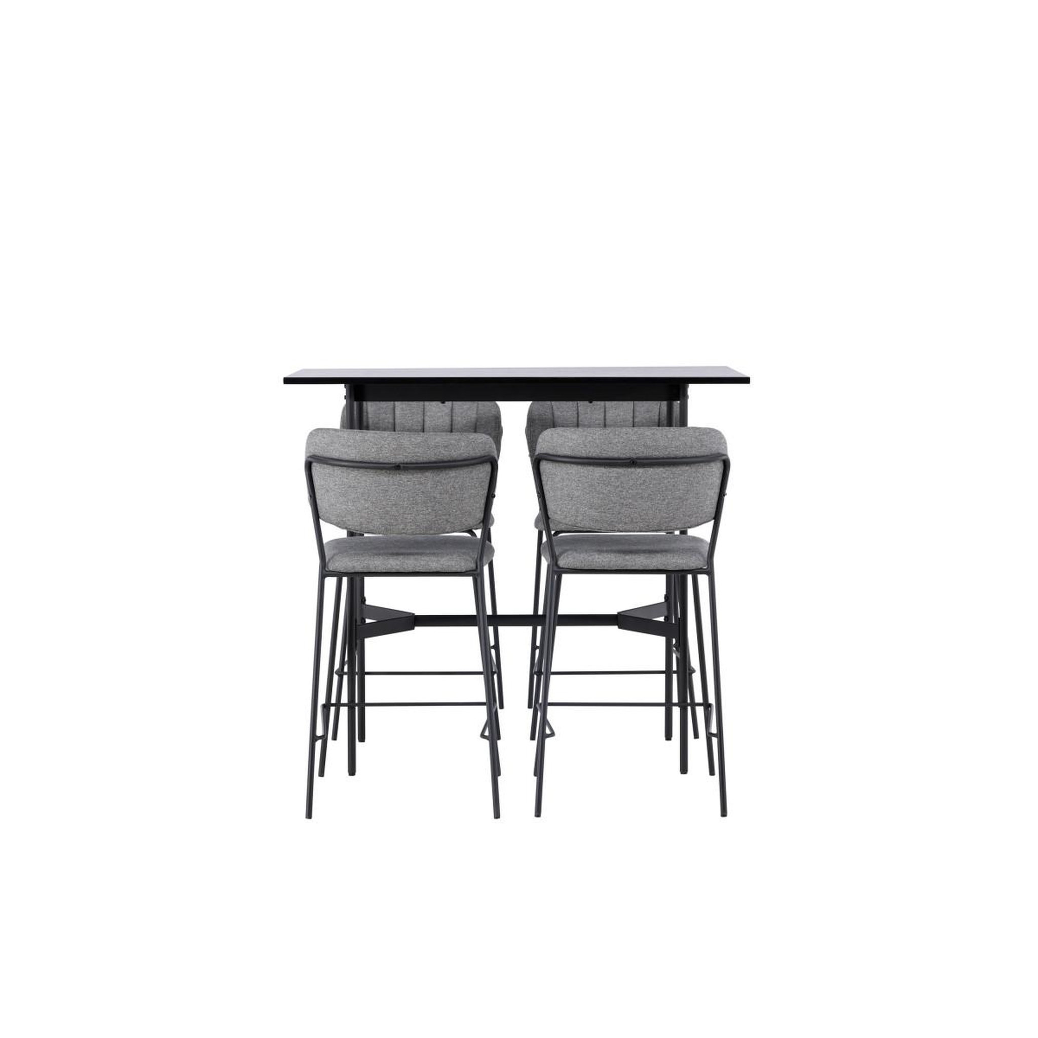 Voir la diapositive 3 : Paris Prix Ensemble table de bar & 4 chaises  rax & bell  120cm noir & gris
