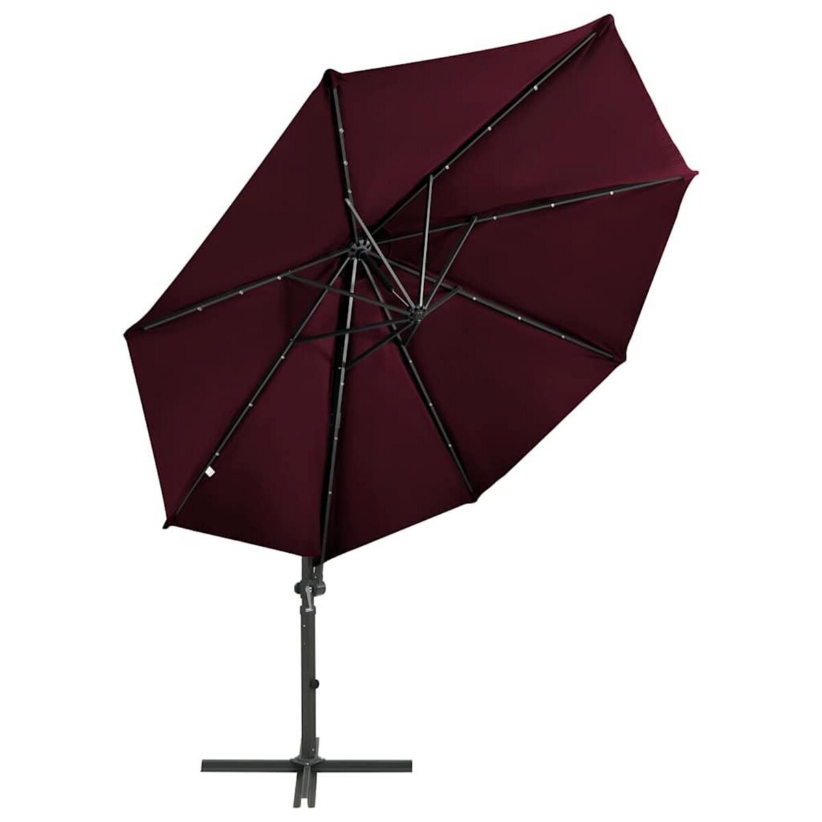 VIDAXL Parasol de jardin en porte-a-faux avec mat et lumieres LED