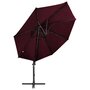 Voir la diapositive 4 : VIDAXL Parasol de jardin en porte-a-faux avec mat et lumieres LED