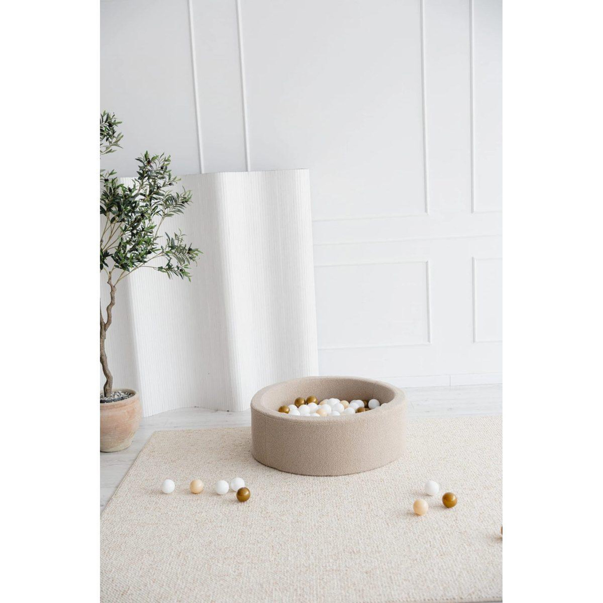 Voir la diapositive 5 : MONIO FOR KIDS Piscine à balles ronde 90 x 30 cm avec 200 balles — Beige