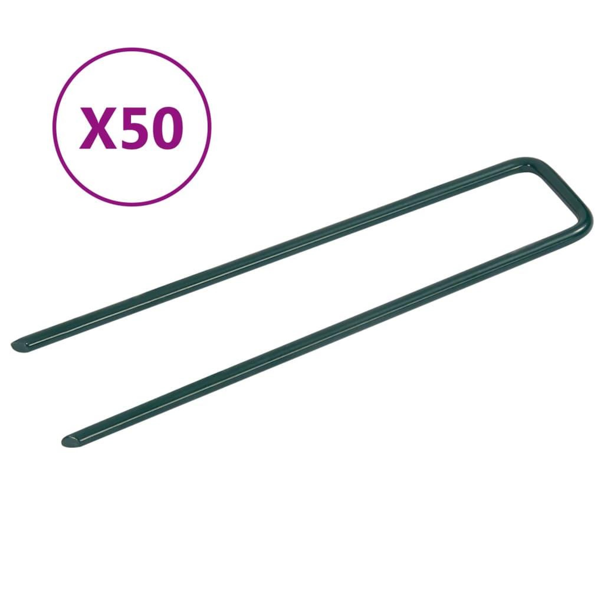 VIDAXL Clous pour gazon artificiel 50 pcs forme de u fer