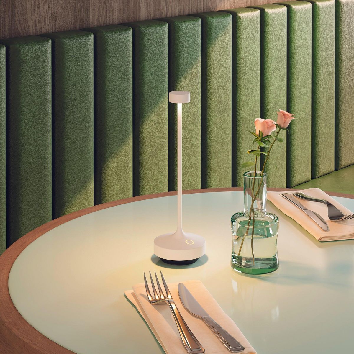 Lumisky 6 lampes avec plateau de chargement RUBY Blanc Aluminium H25 cm