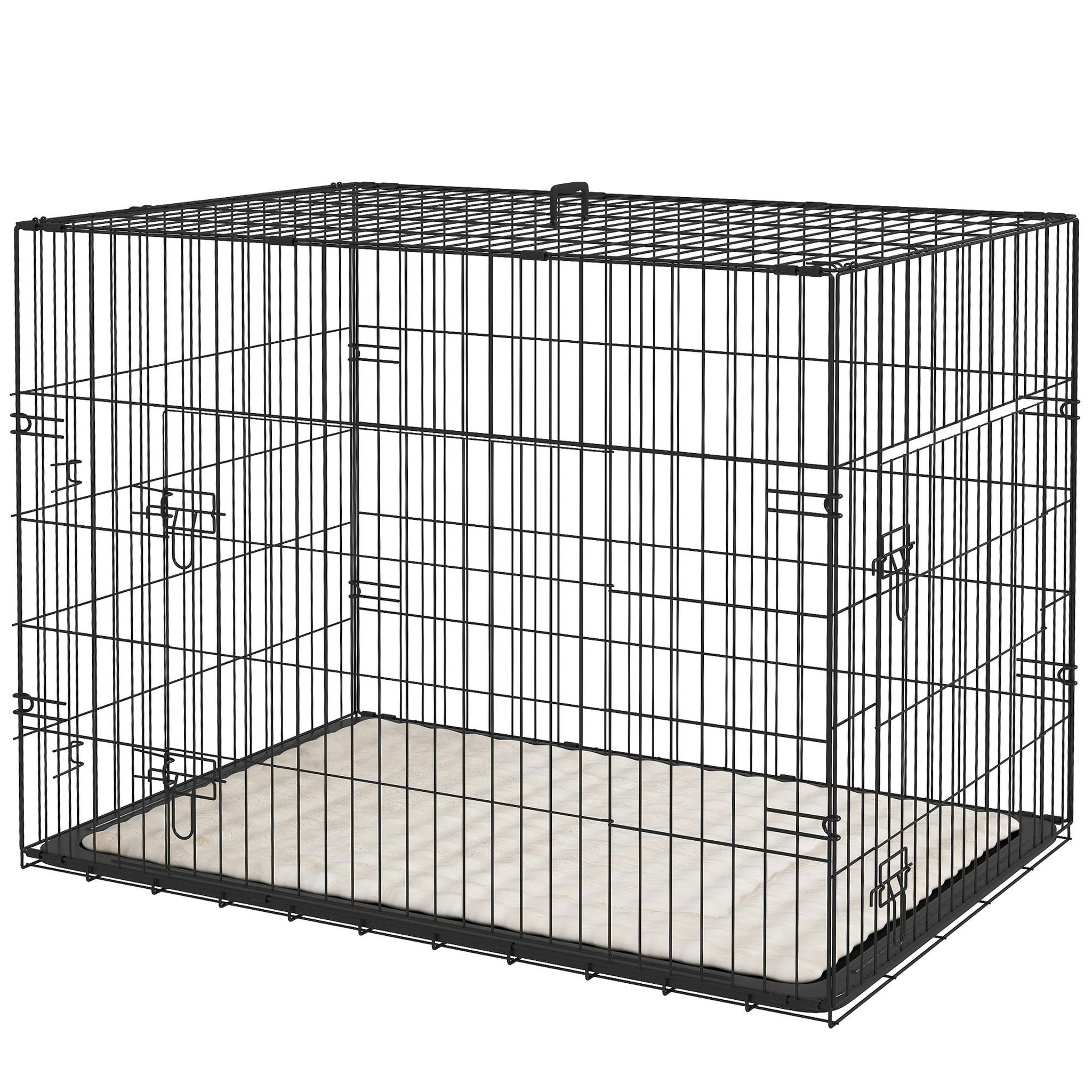 Voir la diapositive 2 : PAWHUT Cage caisse de transport pliable pour chien 91 x 62 x 68 cm avec coussin