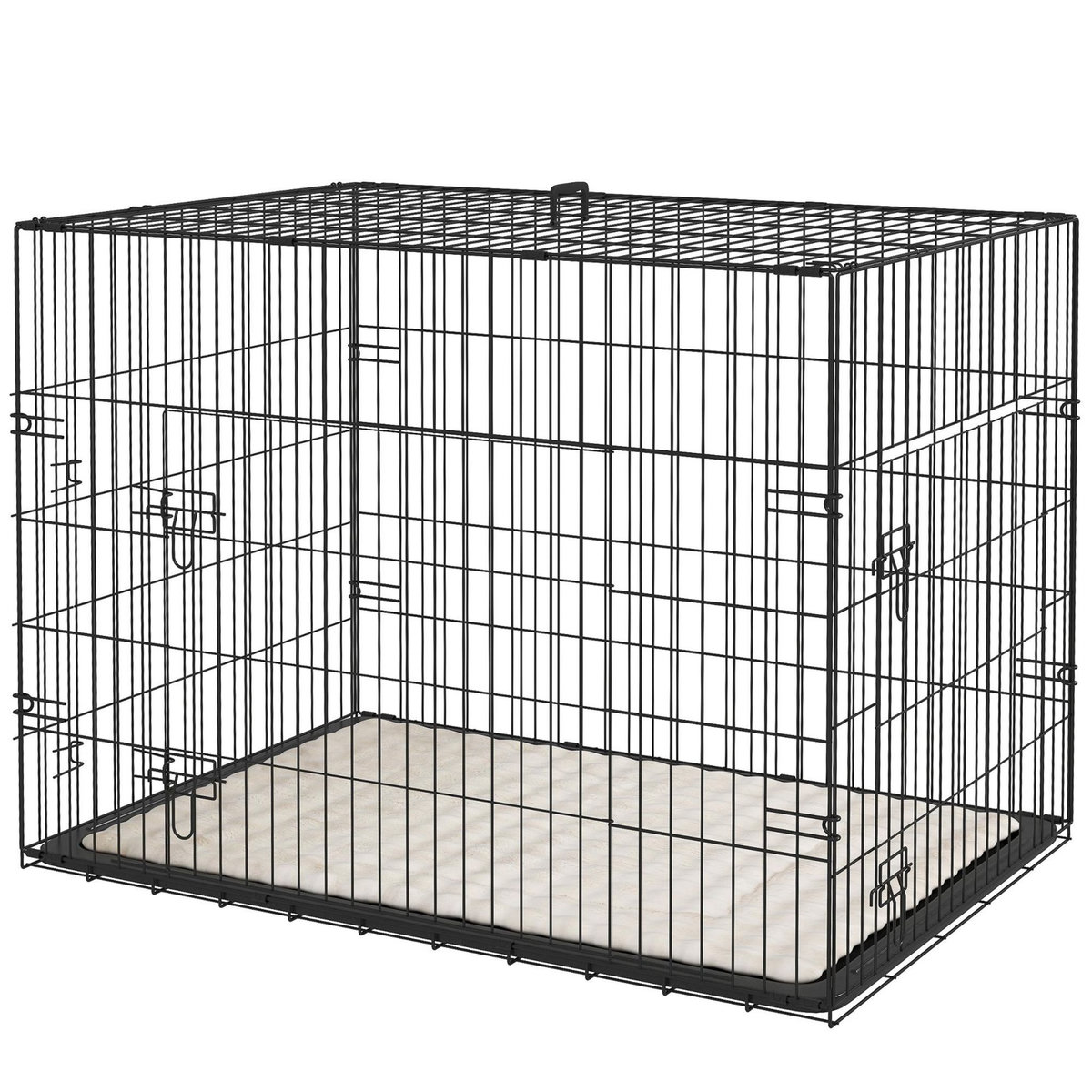 PAWHUT Cage caisse de transport pliable pour chien 91 x 62 x 68 cm avec coussin
