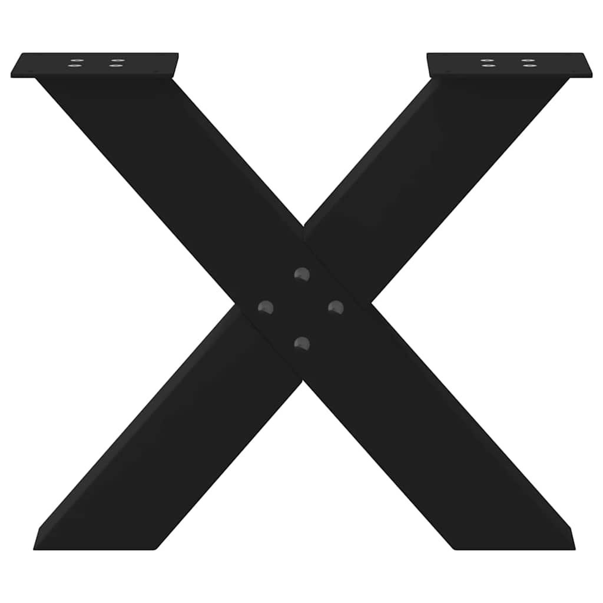 Voir la diapositive 5 : VIDAXL Pieds de table basse forme de X 2 pcs noir 50x(42-43) cm acier