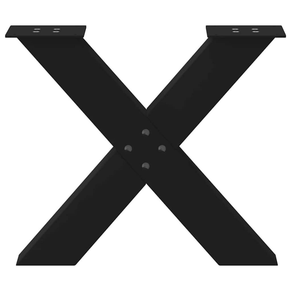VIDAXL Pieds de table basse forme de X 2 pcs noir 50x(42-43) cm acier