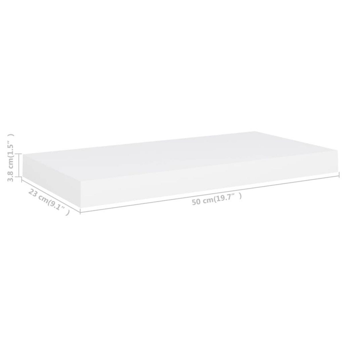 VIDAXL Etageres murales flottantes 2 pcs blanc 50x23x3,8 cm MDF