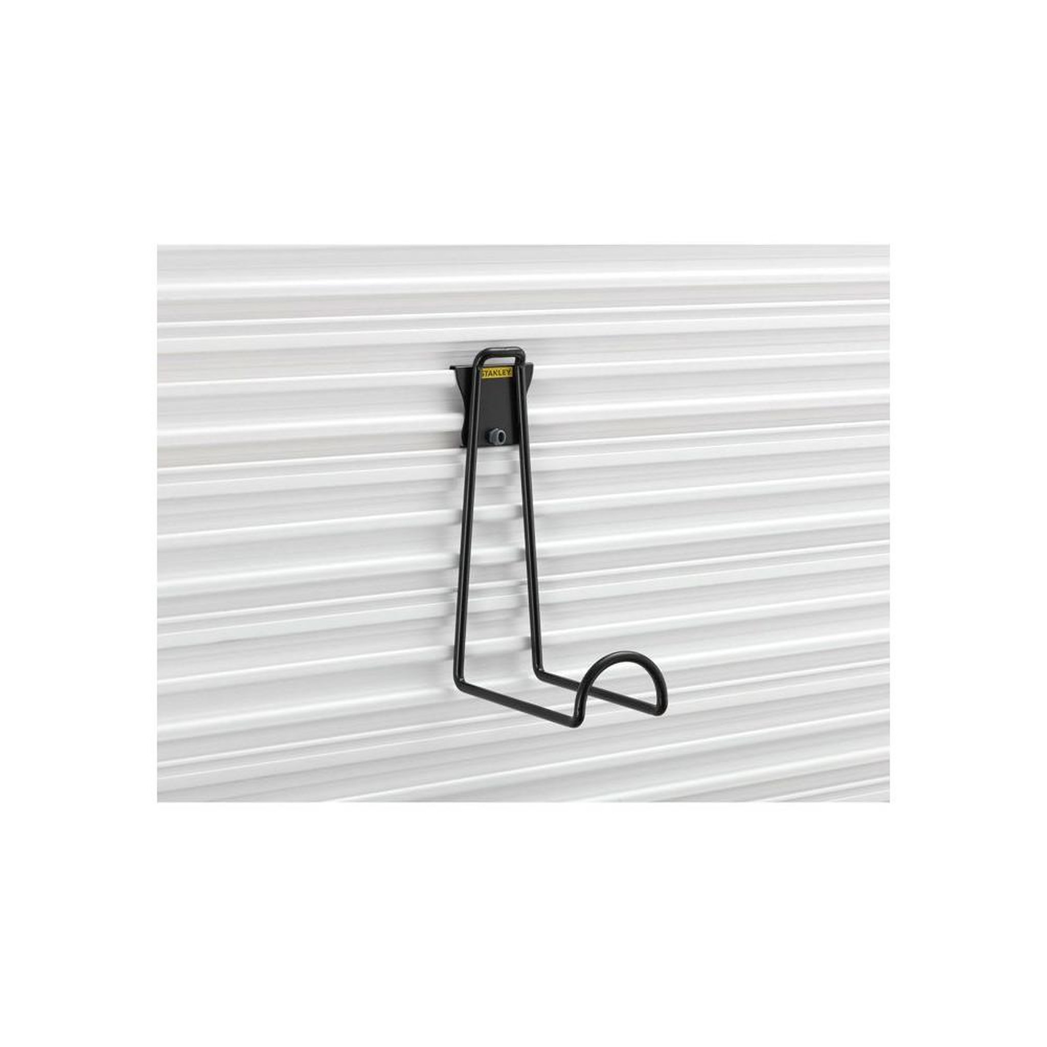 Voir la diapositive 3 : Stanley Crochet pour échelle trackwall en acier, fixation murale pivotante, crochet en u courbé, charge 22,5 kg