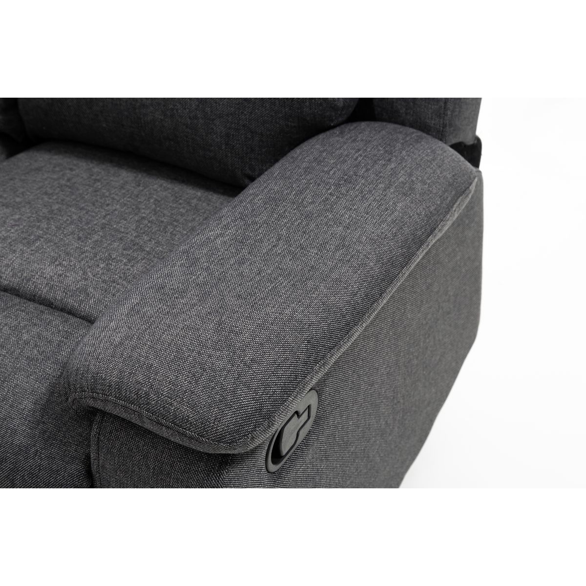 Canapé panoramique relax manuel 6 places HELENE tissu gris foncé
