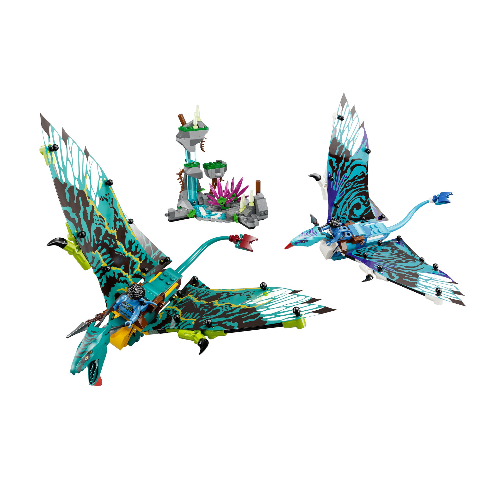 Voir la diapositive 2 : LEGO Disney 75572 Avatar Le premier vol en banshee de Jake et Neytiri, Jouet Pandora, avec Animaux