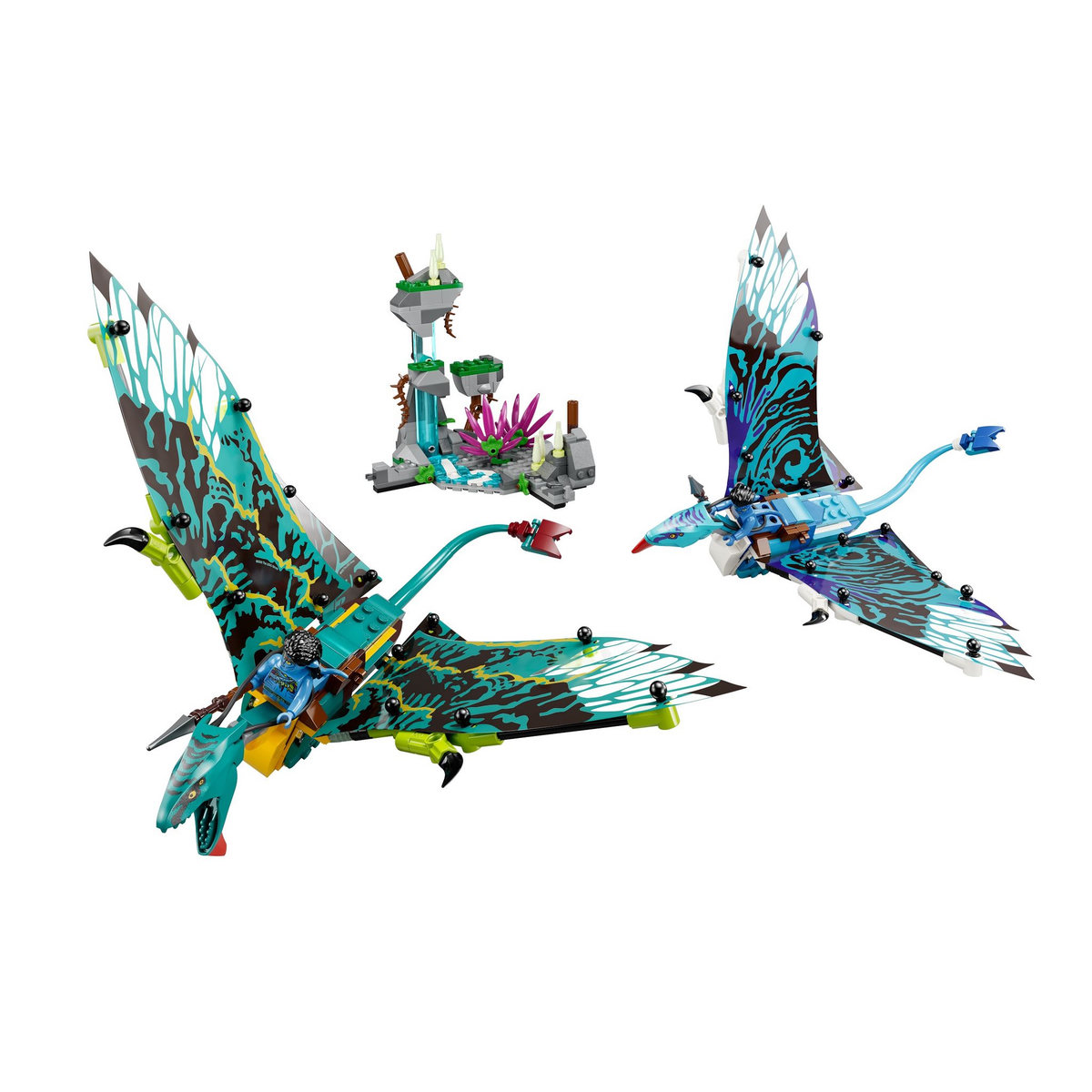 LEGO Disney 75572 Avatar Le premier vol en banshee de Jake et Neytiri, Jouet Pandora, avec Animaux
