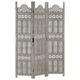 Voir la diapositive 1 : VIDAXL Cloison de separation 3 panneaux Gris 120x165 cm Bois manguier