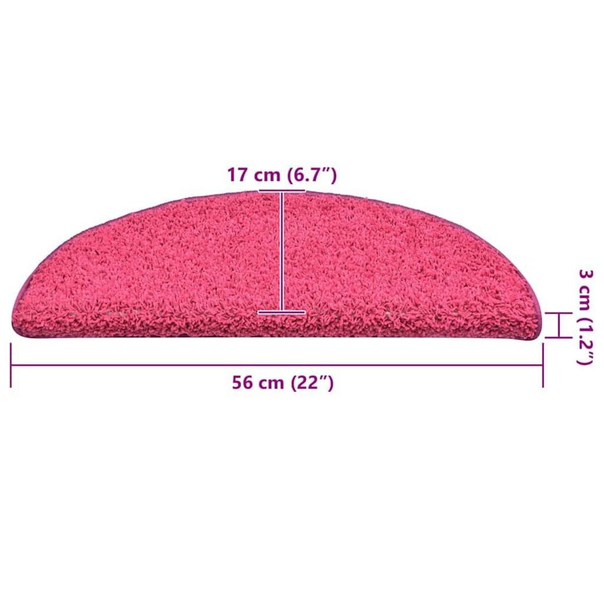 VIDAXL Tapis d'escalier 30 pcs rose 56x17x3 cm