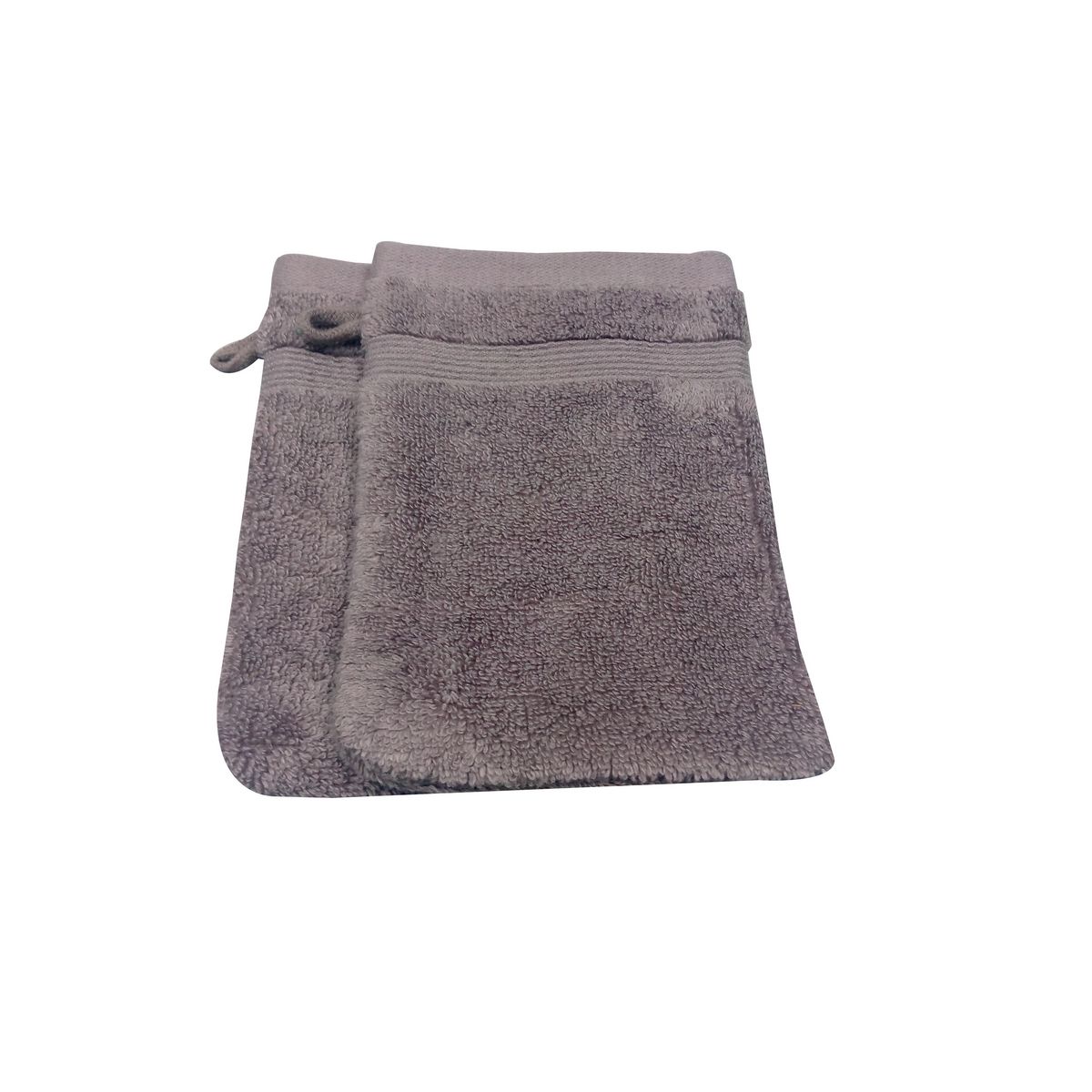 ACTUEL Lot de 2 gant de toilette uni en coton 400g/m²
