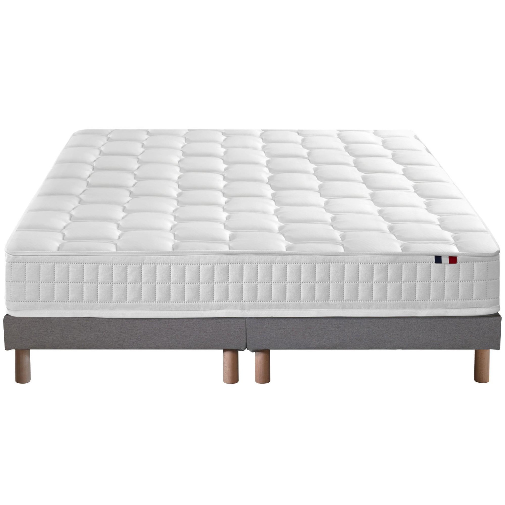 Voir la diapositive 2 : IDLITERIE Ensemble literie : matelas à ressorts ODYSSEE et mémoire de forme avec sommier - Qualité française