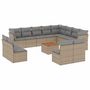 Voir la diapositive 2 : VIDAXL Salon de jardin et coussins 13 pcs melange beige resine tressee