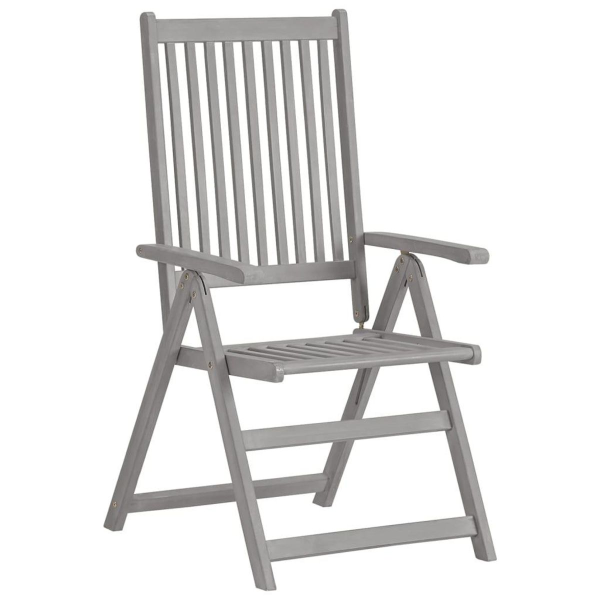 VIDAXL Chaises inclinables de jardin lot de 2 Gris Bois solide acacia