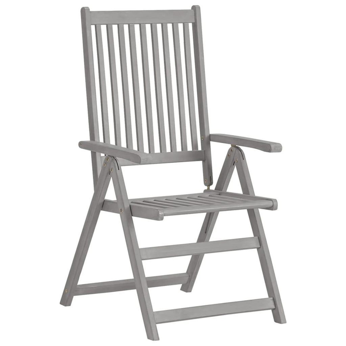 VIDAXL Chaises inclinables de jardin lot de 2 Gris Bois solide acacia