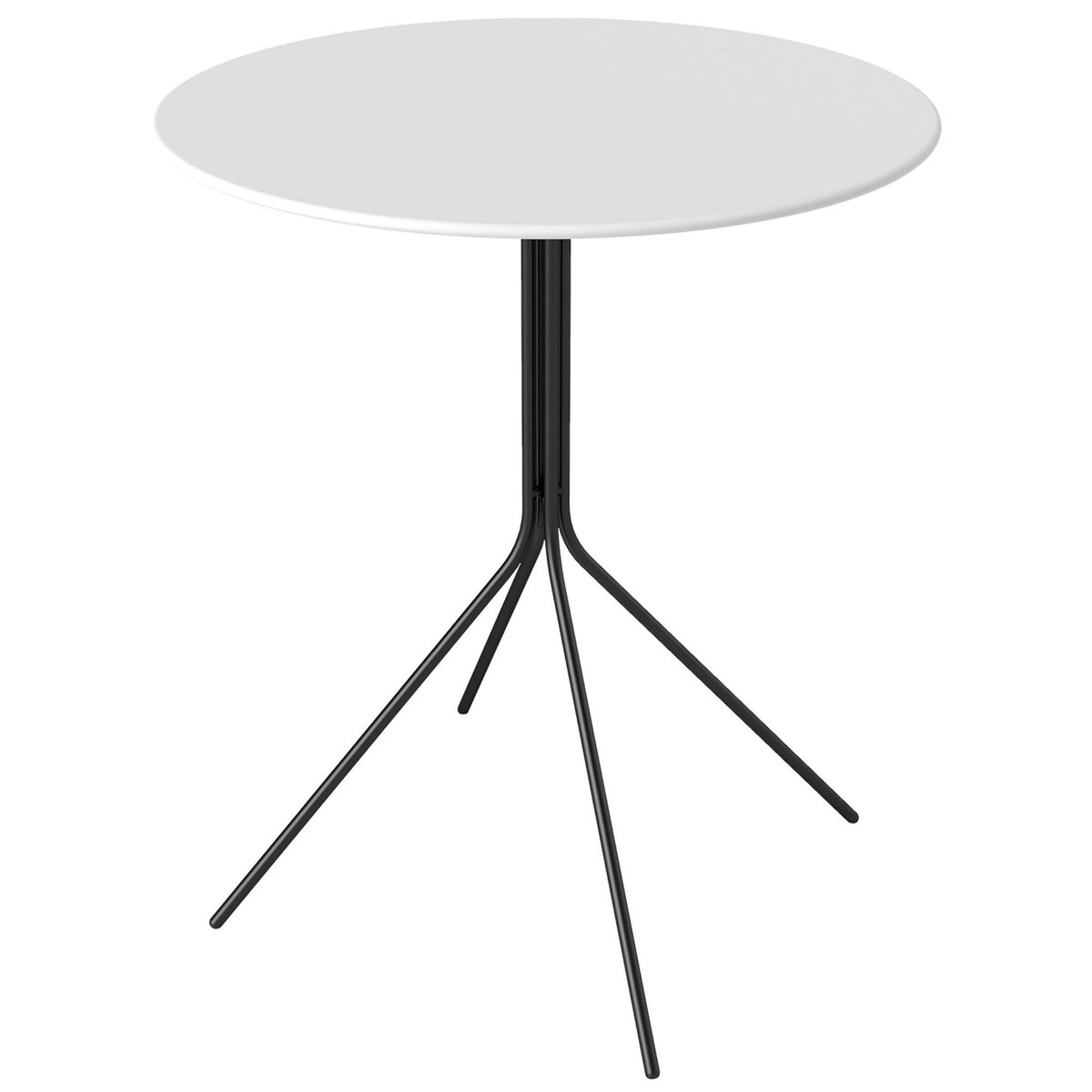 OUTSUNNY Table de jardin ronde design dia. 60 cm acier anthracite blanc