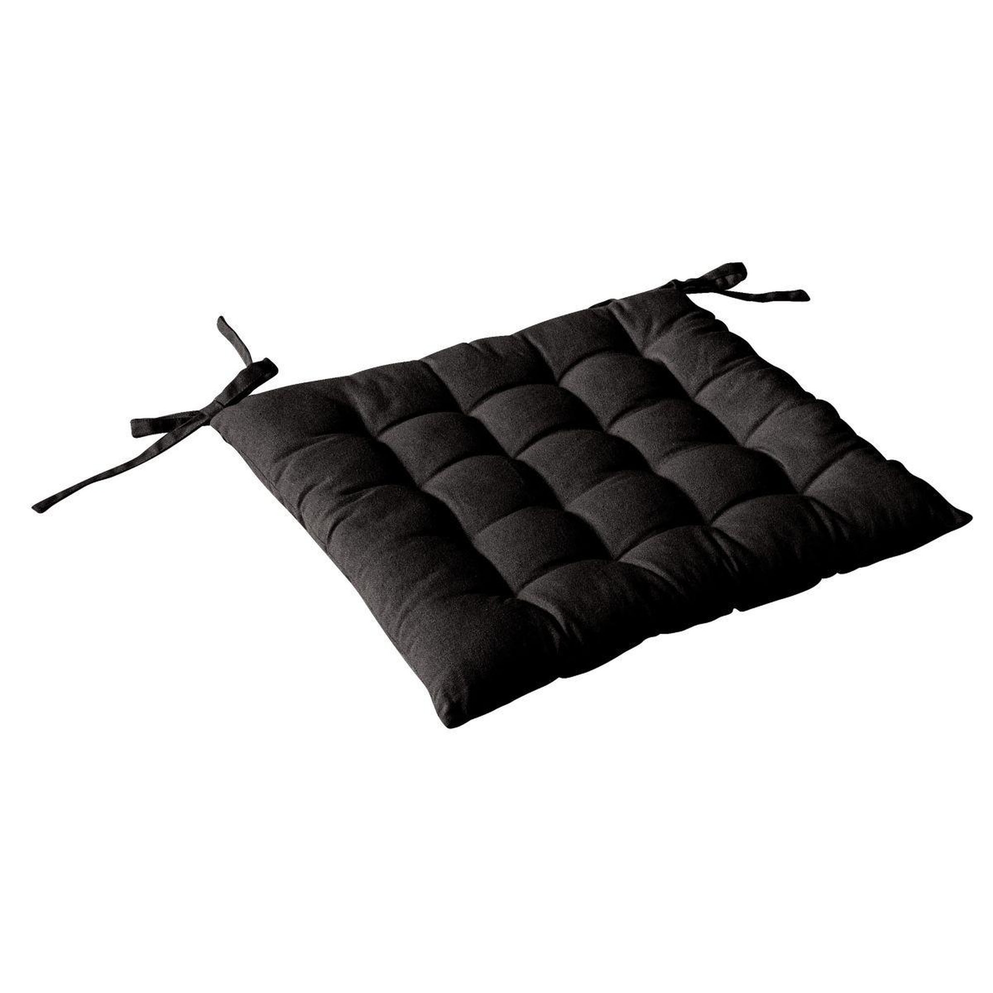 ENJOY HOME Galette de chaise piquée uni  panama  38x38cm noir