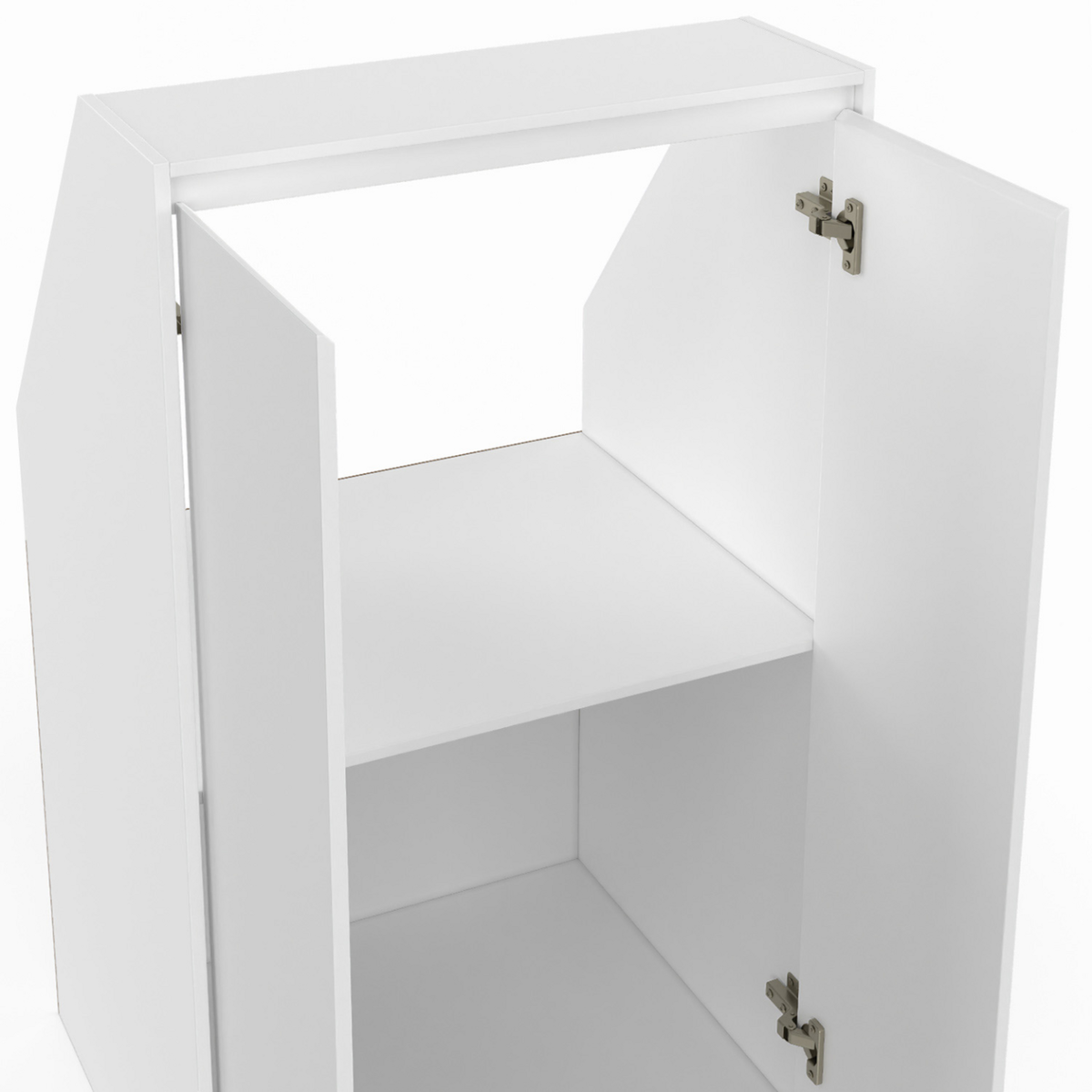 ID MARKET Armoire sous pente 2 portes TOMI 60 x 50 x 70/110 cm blanc