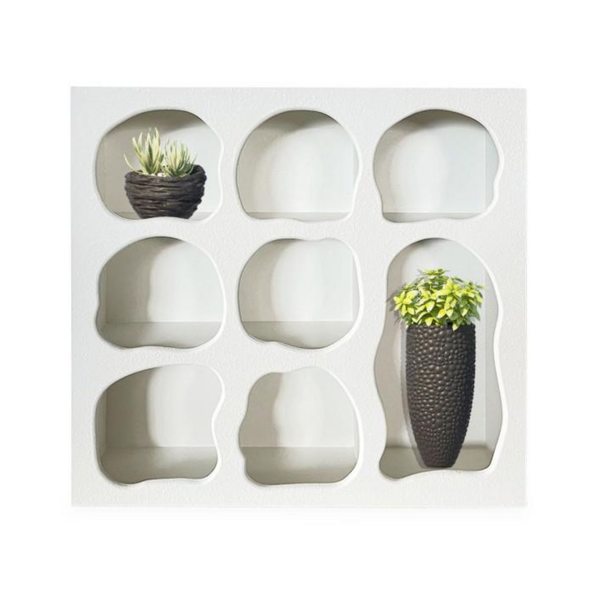 Paris Prix Étagère Organique 8 Niches  Pearlie  58cm Blanc