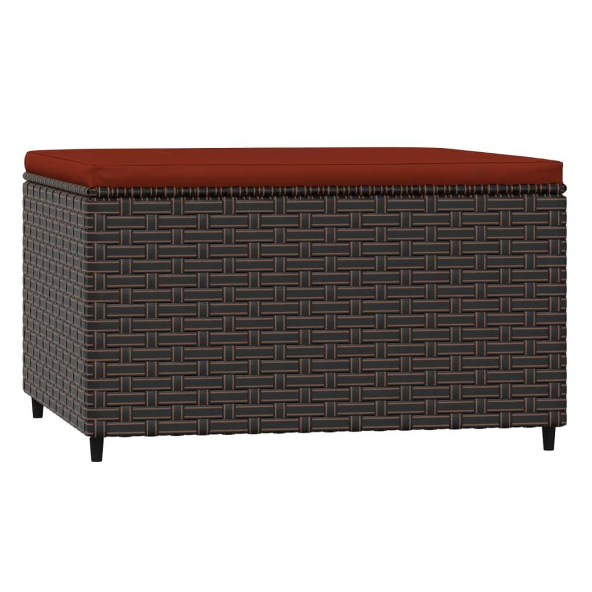 Voir la diapositive 5 : VIDAXL Repose-pied de jardin avec coussin marron resine tressee